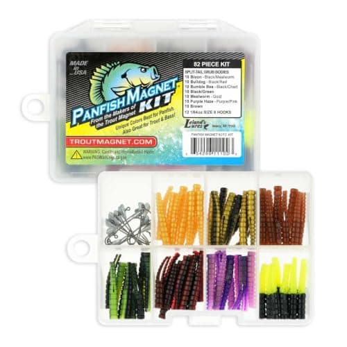 Trout Magnet 82-Piece Panfish Magnet Kit, 70 Grub Bodies and 12 Jig Heads product photo