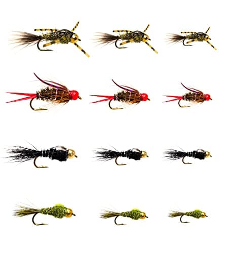 Prince Nymph, Gold-Ribbed Hare's Ear and Rubber-Legged Hare's Ear, 12-Piece Assortment product photo