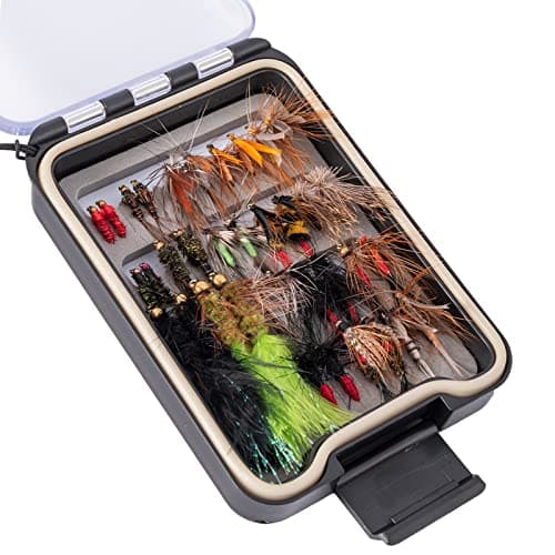 Ansnbo 36-Piece Hand-Tied Trout & Bass Fly Assortment with Fly Box product photo