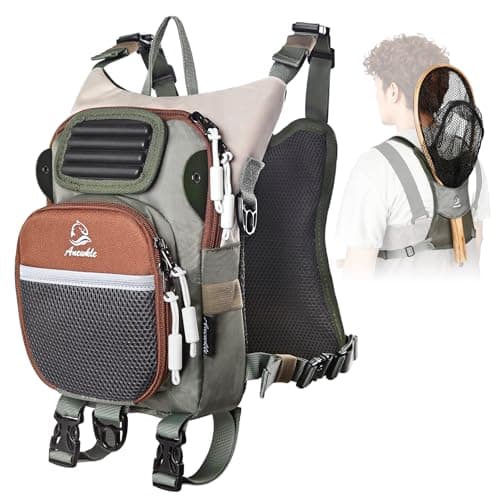 Anewkle Fly Fishing Chest Pack, Waterproof with Multiple Compartments product photo