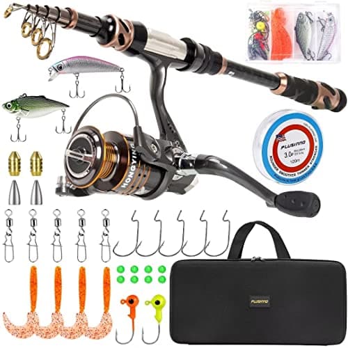 PLUSINNO Telescopic Fishing Rod and Reel Combo with Carrier Bag product photo
