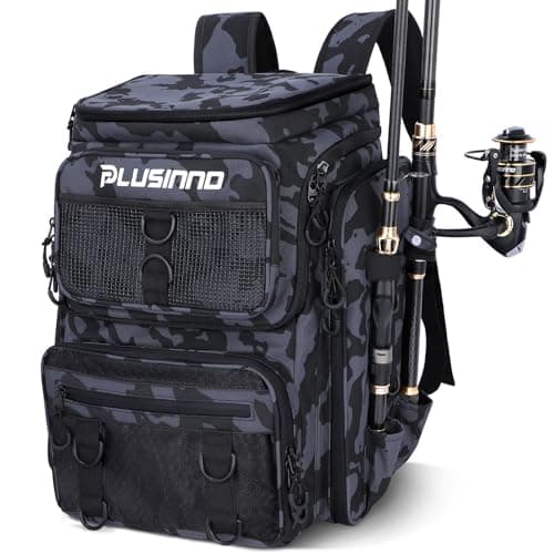 PLUSINNO Fishing Tackle Backpack with Rod Holders, 42L product photo