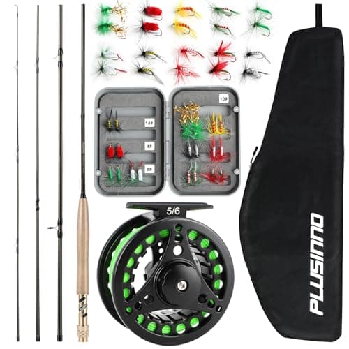 PLUSINNO Fly Fishing Rod and Reel Combo, 4-Piece 5/6wt 9' product photo