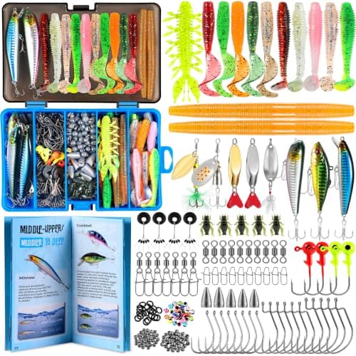 PLUSINNO Fishing Lures, 137-Piece Tackle Box product photo