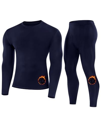 Runhit Thermal Underwear for Men, Fleece Lined Base Layer Top and Bottom Set product photo