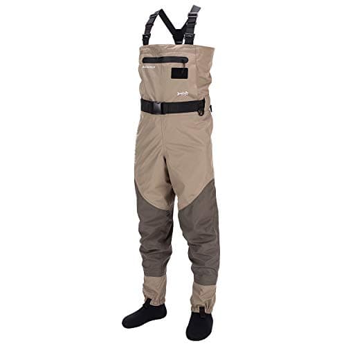 BASSDASH Men's Breathable Chest and Waist Convertible Waders, Stockingfoot product photo