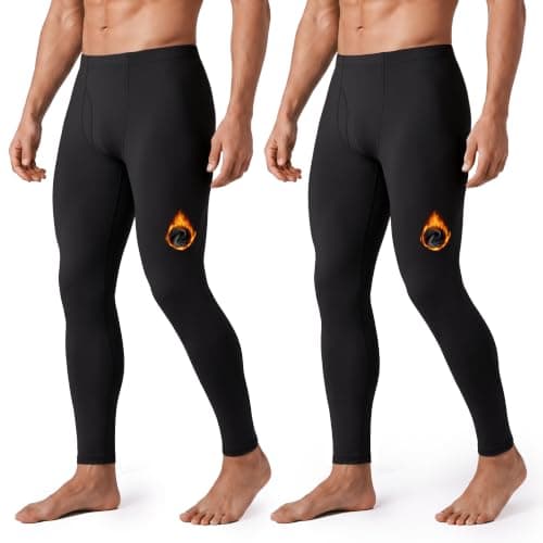 2 Pack Thermal Underwear for Men, Fleece Lined Base Layer Pants product photo