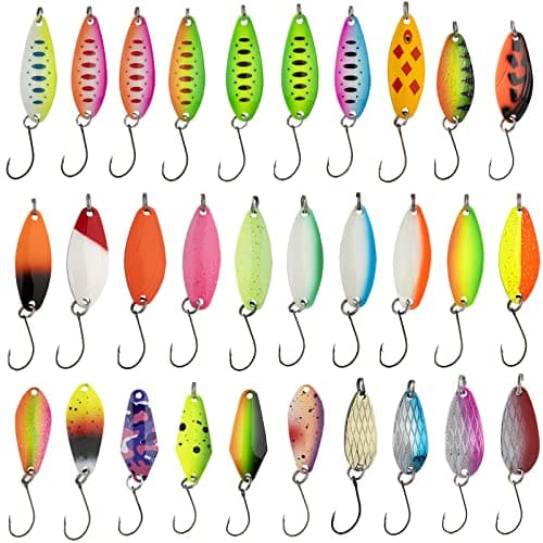 QualyQualy Fishing Spoon Assortment, 30-Piece Trout Lure Set product photo