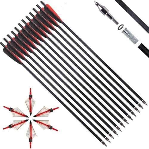 IRQ 12-Piece Carbon Crossbow Bolts with 6 Broadheads product photo